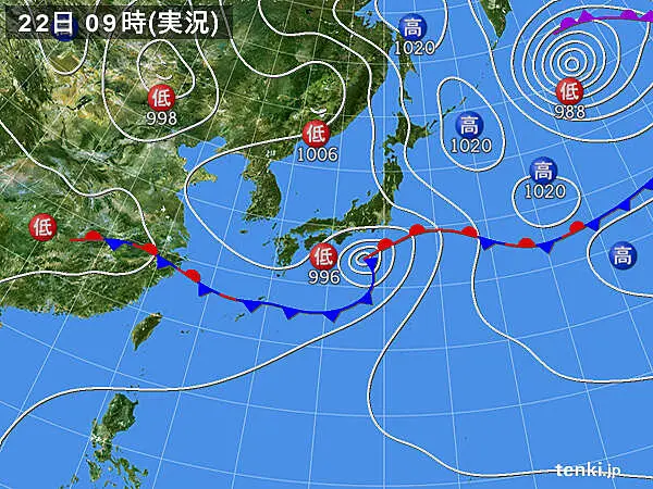 過去の実況天気図 年06月22日 日本気象協会 Tenki Jp