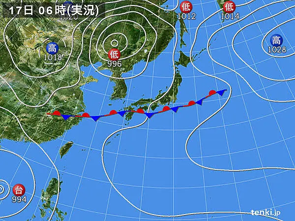 過去の実況天気図 年09月17日 日本気象協会 Tenki Jp