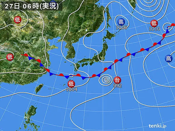 過去の実況天気図 21年06月27日 日本気象協会 Tenki Jp 過去の実況天気図 21年06月27日 日本気象協会 Tenki Jp